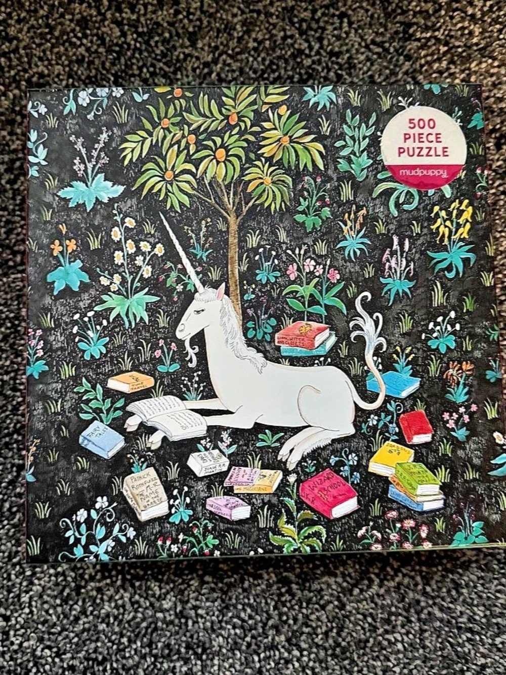 Mudpuppy Unicorn Reading 500-Piece Puzzle